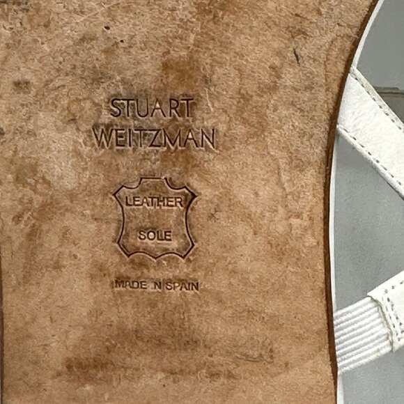 Stuart Weitzman Women's Trail Mix Leather Crystal Embellished Sandals Size 7.5 - Picture 7 of 8